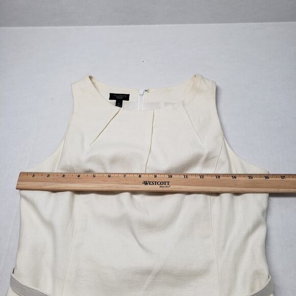 Vintage Talbots Linen Dress Womens 4 Petite Ivory Green Summer Wedding Guest - Picture 4 of 16
